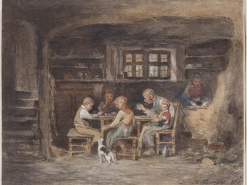 Anton Burger, Familie am Tisch