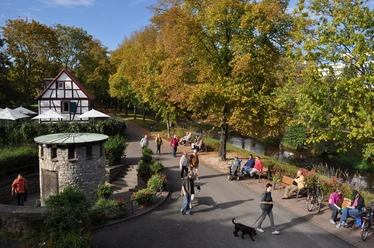 u00dcberblick über den Südpark in Bad Nauheim