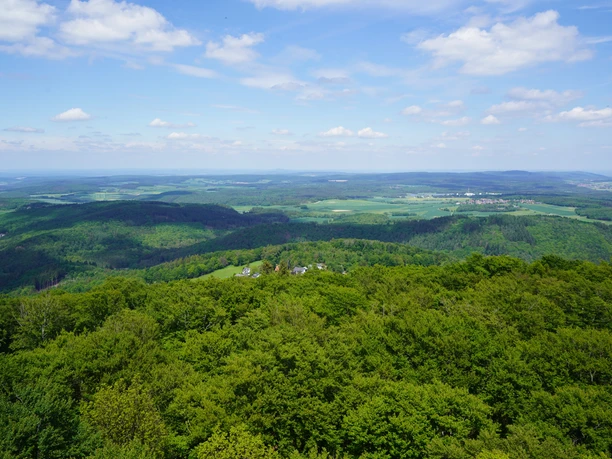 Blick vom Pferdskopf Ausblick über die hügelige Landschaft im Hintertaunus