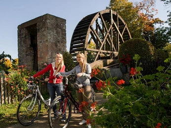 Radfahrer am Schwalheimer Rad in Bad Nauheim