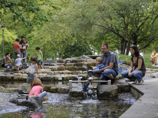 Wasserspielplatz im Südpark von Bad Nauheim