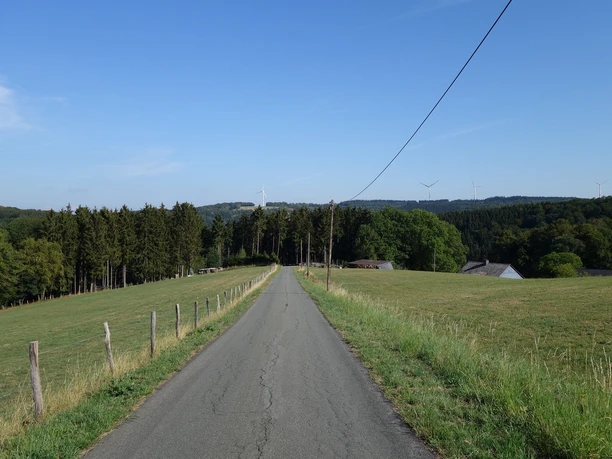Zu Beginn führt ein asphaltierter Weg hinab in Richtung Hilmecke