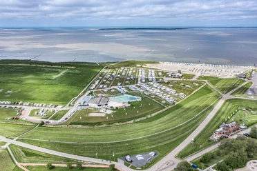 Campingplatz am Nordseestrand Luftaufnahme