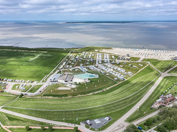 Campingplatz am Nordseestrand Luftaufnahme