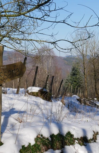 Wegweiser zum Wasserfall