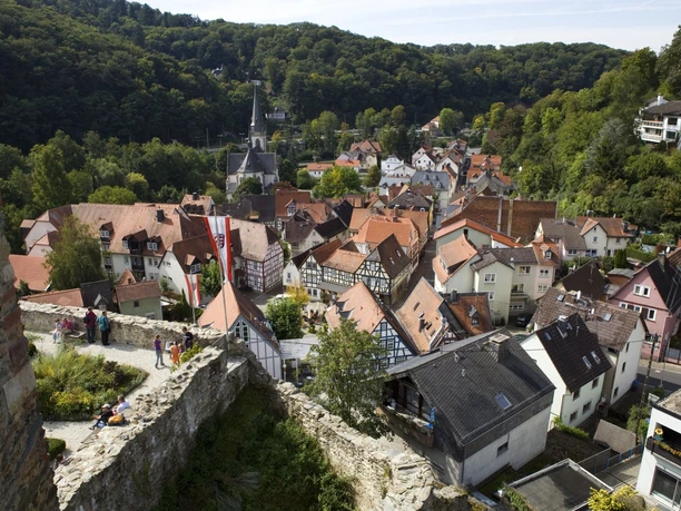 Blick von der Burgruine auf Eppstein