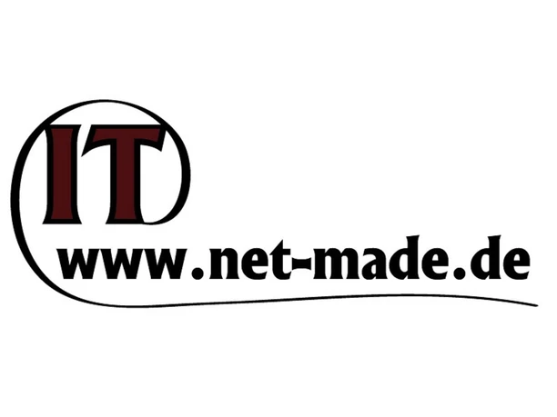 Logo NetMade Logo von NetMade, bestehend aus einem großen, roten "IT" und der Website-Adresse in schwarzem Text.