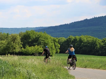 Radfahrer auf dem Deutschen Limes-Radweg