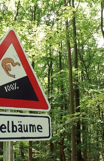 Beschilderung entlang der Strecke