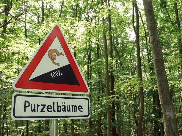 Beschilderung entlang der Strecke