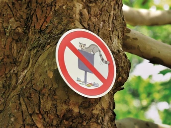 Beschilderung entlang der Strecke