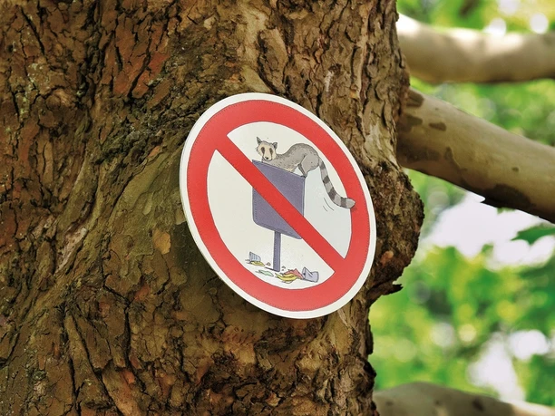 Beschilderung entlang der Strecke