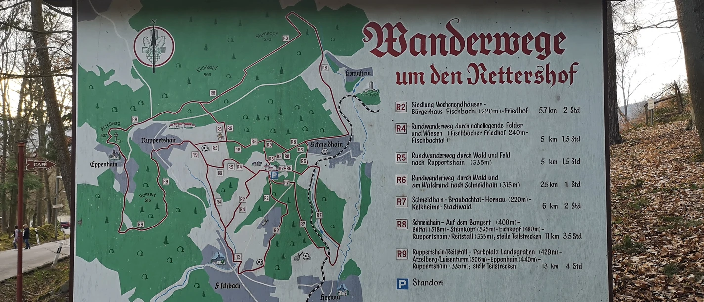Wanderwege um den Rettershof in Kelkheim (Taunus) Wanderwege um den Rettershof in Kelkheim (Taunus)