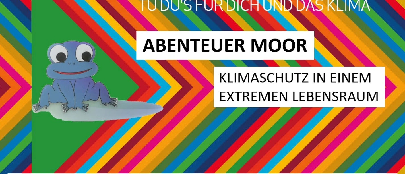 Actionbound Werbung für das Abenteuer Moor im Moorhus, einem Umweltbildungszentrum für Klimaschutz.