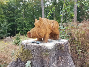 Motorsägenkunst Wildschwein