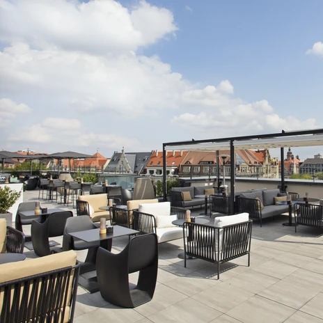 Rooftop bar Cabana at the conference hotel INNSIDE by Meliá Leipzig | Leipzig Convention Bureau