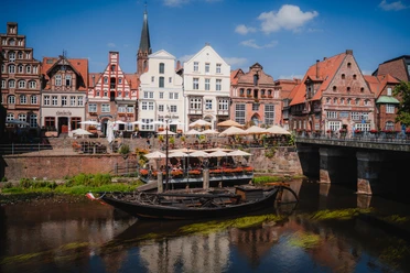Stintmarkt Lüneburg Lüneburg Stintmarkt op de Ilmenau