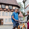Kommandantenhaus mit Radfahrer Kommandantenhaus mit Radfahrer