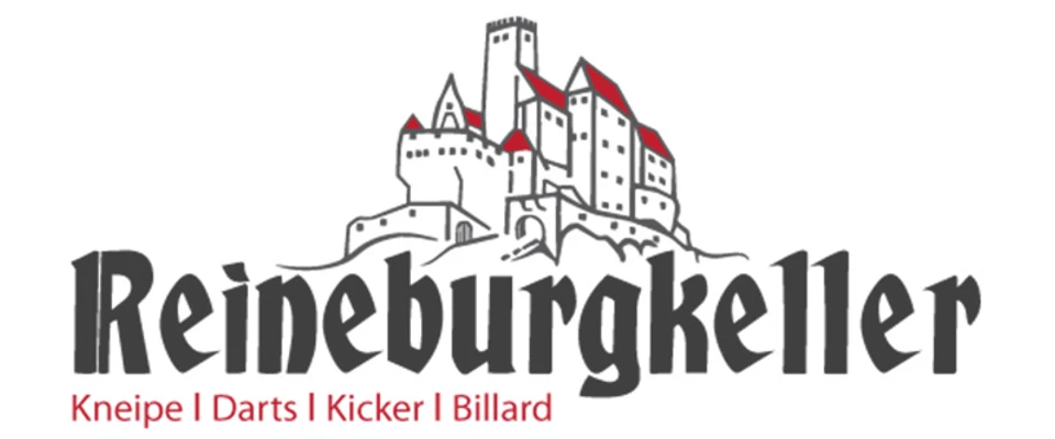 huellhorst-erleben-gastro-reineburgkeller.jpg Logo des Reineburgkellers mit stilisierter Burg und der Aufschrift "Kneipe, Darts, Kicker, Billard".