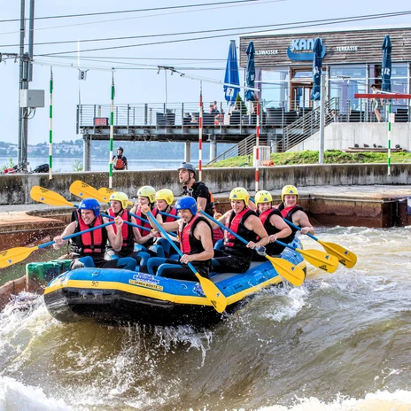 Supporting programme white-water rafting | Leipzig Convention Bureau Supporting programme white-water rafting - presented by Leipzig Convention Bureau