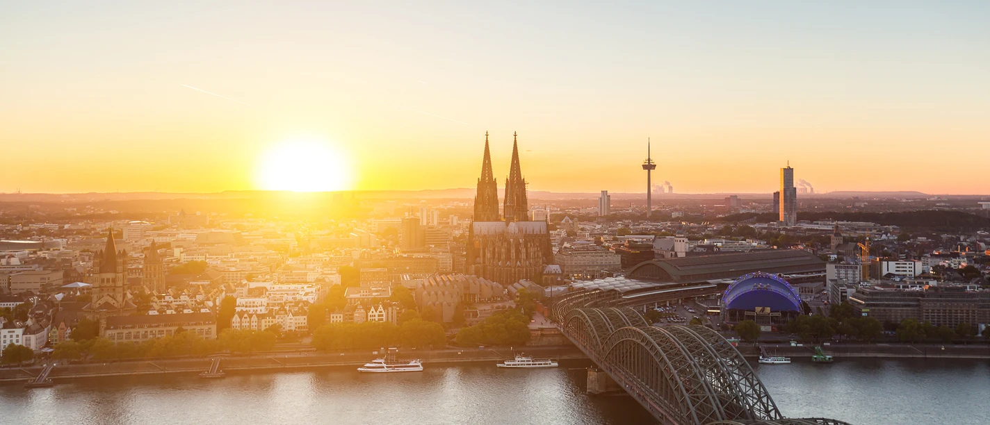 Sunset,View,Of,The,Cologne,Skyline,,Germany Sunset,View,Of,The,Cologne,Skyline,,Germany