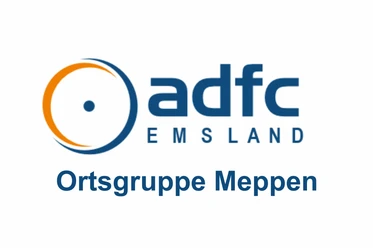 adfc_meppen.jpg Logo des ADFC Emsland mit blau-orangefarbenem Kreis und Schriftzug Ortsgruppe Meppen