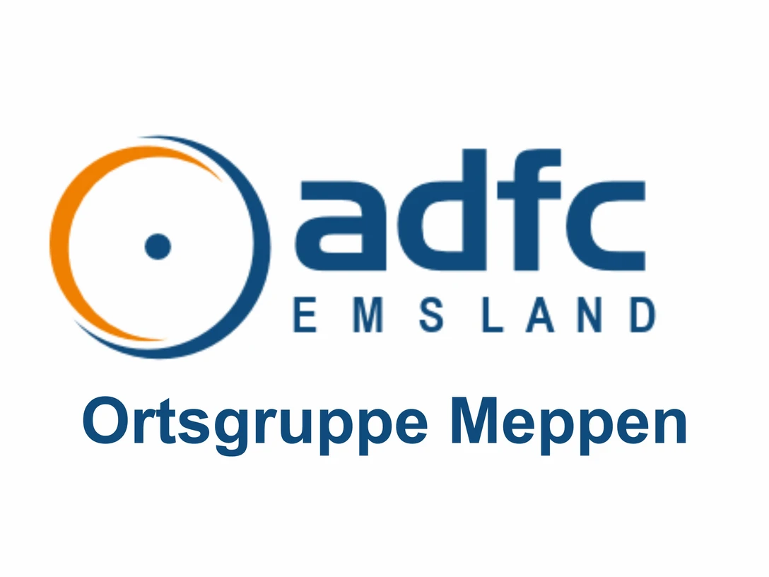 adfc_meppen.jpg Logo des ADFC Emsland mit blau-orangefarbenem Kreis und Schriftzug Ortsgruppe Meppen