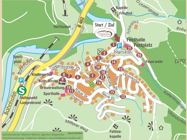 Historischer Langenbrander Rundweg - Stationskarte