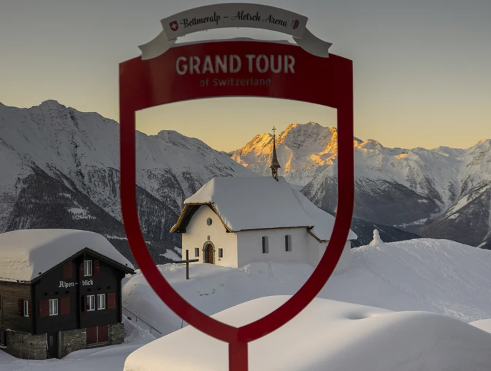 Grand Tour of Switzerland auf der Bettmeralp im Winter in der Aletsch Arena Grand Tour of Switzerland auf der Bettmeralp im Winter in der Aletsch Arena