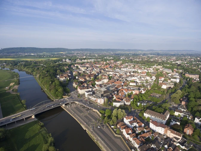 Stadt Minden - CC-BY-SA Harald Wiese.jpg Das Bild zeigt Minden von oben, Drohnenansicht.
