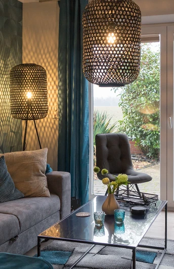 Wohnzimmer mit Blick ins Grüne Wohnzimmer mit Blick ins Grüne