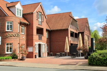 Außenbereich des Restaurant und Pizzeria Saporito in Zeven Außenbereich des Restaurant und Pizzeria Saporito in Zeven