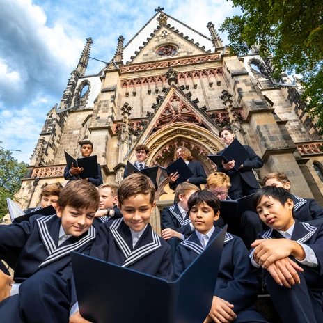 Thomanerchor vor der Thomaskirche Leipzig - Musikstadt Leipzig