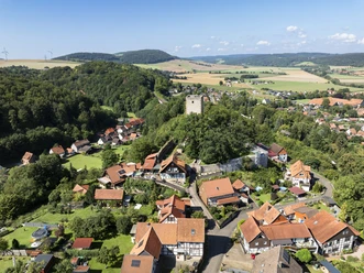 Luftaufnahme Greener Burg Luftaufnahme der Greener Burg im Sommer.
