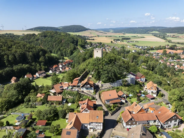 Luftaufnahme Greener Burg Luftaufnahme der Greener Burg im Sommer.
