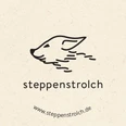steppenstrolch_Aufkleber.jpg Logo mit einem fuchsartigen Symbol und dem Titel "steppenstrolch" darunter.