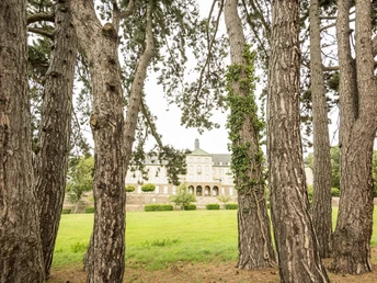 Kardinal Schulte Haus <p>Altes Herrenhaus hinter einer Gruppe von Kiefern, eingebettet in eine grüne Parklandschaft.</p>