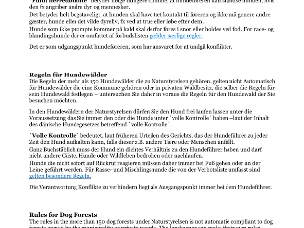 Regler i hundeskove