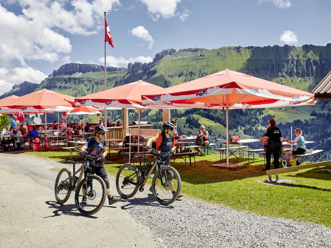 Biking on the Marbachegg: a paradise for mountain bikers