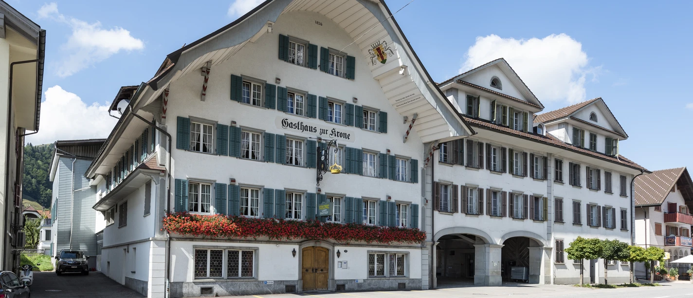 The Krone restaurant in the centre of the village of Escholzmatt