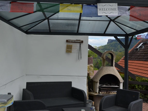 Balkon mit Sitzmöglichkeiten