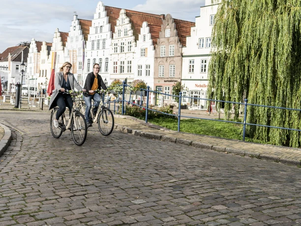 Radfahrende in Friedrichstadt