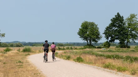 Mit dem Rad durch die Hammeniederung 2 cyclists ride through the expanse of the Hammen lowlands in the Teufelsmoor