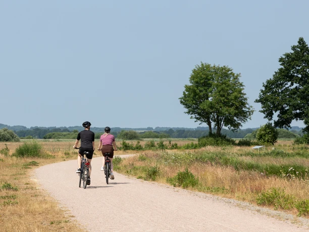 Mit dem Rad durch die Hammeniederung 2 cyclists ride through the expanse of the Hammen lowlands in the Teufelsmoor