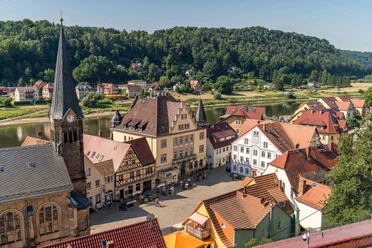 Stadt Wehlen with cyclists' church Stadt Wehlen with cyclists' church