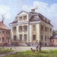 „Inspectionsgebäude in Meppen“, Aquarell von Friedrich Zeller um 1880.