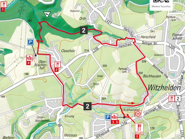 Wegbeschreibung Obstwiesen, Fernsicht und Landgenuss.jpg Rundwanderweg bei Witzhelden mit markierten Stationen, Parkplätzen, Sehenswürdigkeiten und Einkehrmöglichkeiten.