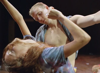 Dancers dance expressively at the Euro Scene Festival in Leipzig