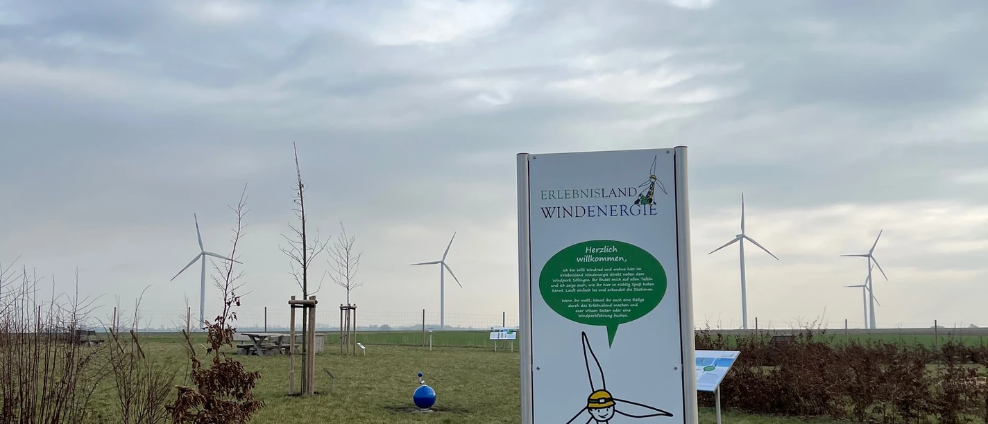 Bilick auf das Erlebnisland Windenergie Bilick on the wind energy experience