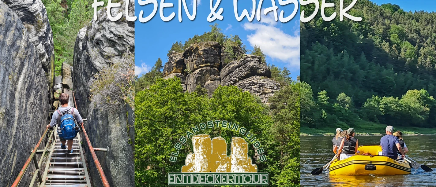 Hike through impressive rock formations and along a river in the middle of green forests.